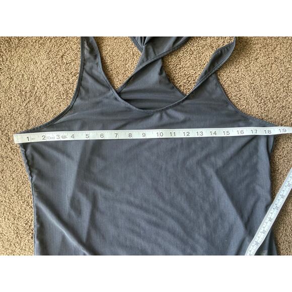 JustFab Active Black Razorback Activewear Sheer Tank Sz S - Picture 5 of 7